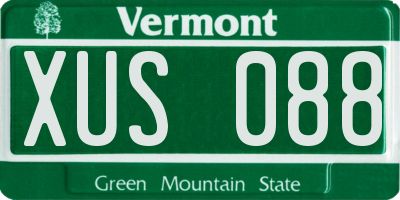 VT license plate XUS088