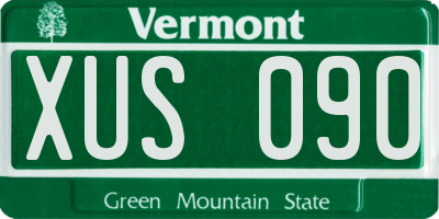VT license plate XUS090