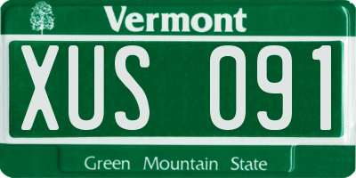VT license plate XUS091