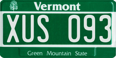 VT license plate XUS093