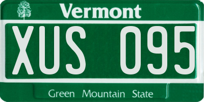 VT license plate XUS095