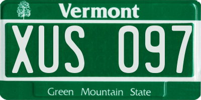 VT license plate XUS097