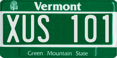 VT license plate XUS101