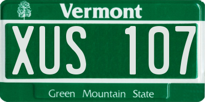 VT license plate XUS107