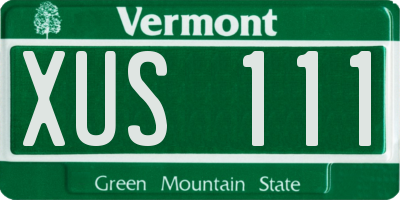 VT license plate XUS111