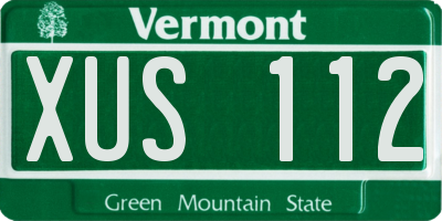 VT license plate XUS112