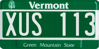 VT license plate XUS113