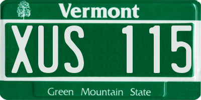 VT license plate XUS115