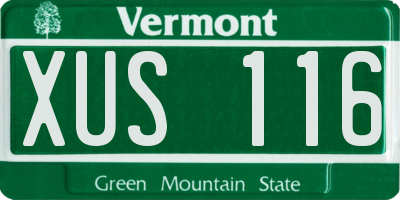 VT license plate XUS116