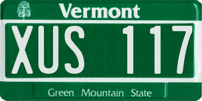 VT license plate XUS117