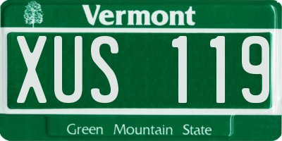 VT license plate XUS119