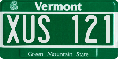 VT license plate XUS121