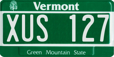 VT license plate XUS127