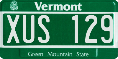 VT license plate XUS129