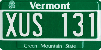 VT license plate XUS131