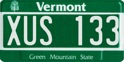 VT license plate XUS133