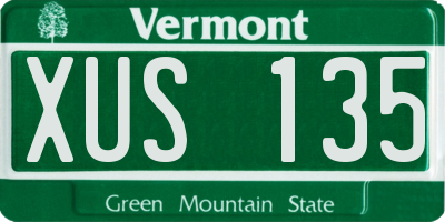 VT license plate XUS135