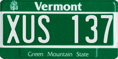 VT license plate XUS137