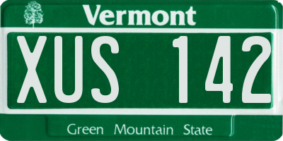 VT license plate XUS142