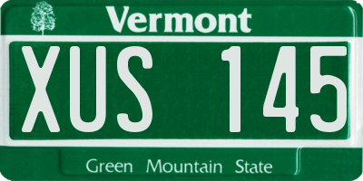 VT license plate XUS145