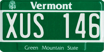 VT license plate XUS146