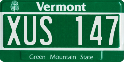 VT license plate XUS147