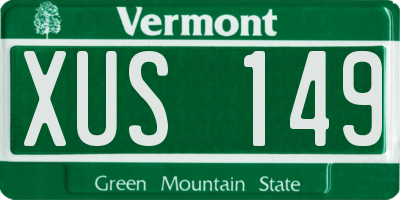 VT license plate XUS149