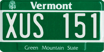 VT license plate XUS151