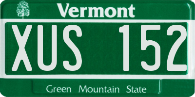 VT license plate XUS152