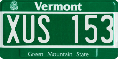 VT license plate XUS153