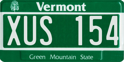 VT license plate XUS154