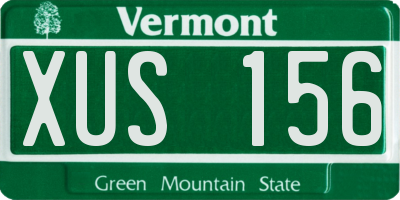 VT license plate XUS156