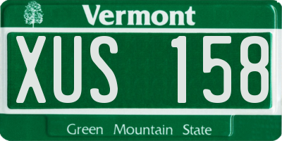 VT license plate XUS158
