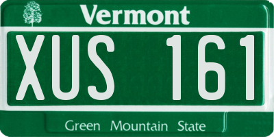 VT license plate XUS161