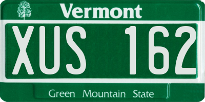 VT license plate XUS162