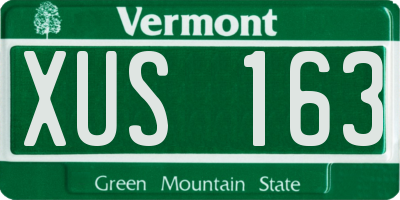 VT license plate XUS163