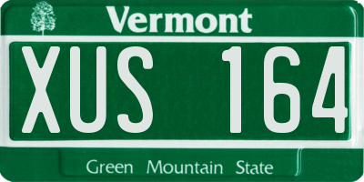 VT license plate XUS164