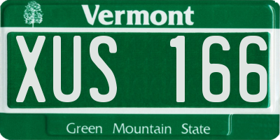 VT license plate XUS166