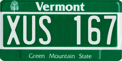 VT license plate XUS167