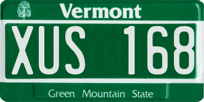 VT license plate XUS168