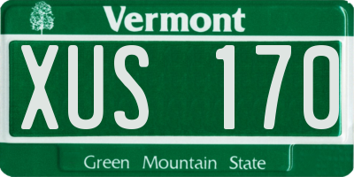 VT license plate XUS170