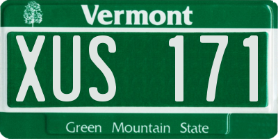VT license plate XUS171