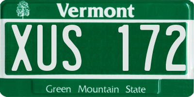VT license plate XUS172