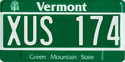 VT license plate XUS174