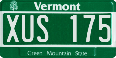 VT license plate XUS175