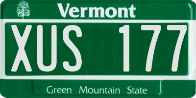 VT license plate XUS177