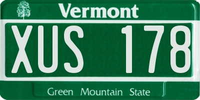 VT license plate XUS178