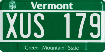 VT license plate XUS179
