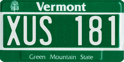 VT license plate XUS181