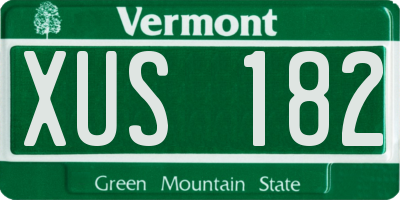 VT license plate XUS182